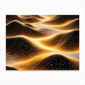 Abstract Landscape With Glowing, Golden Lines And A Sense Of Depth And Perspective Canvas Print