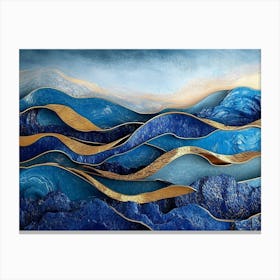 Blue And Gold Painting Canvas Print