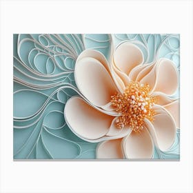 3d Flower with Circles Illustration Canvas Print