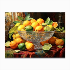 Bowl Of Oranges Canvas Print