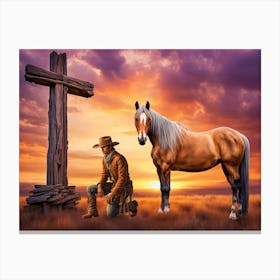 Cowboys Prayer2 Canvas Print