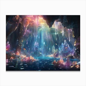 Cave Of Crystals Paintings Art Print Canvas Print