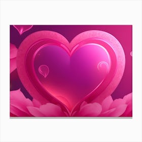 A Glowing Pink Heart Vibrant Horizontal Composition 1 Canvas Print