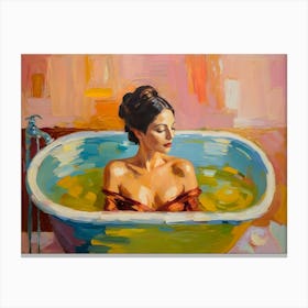 Woman In A Bathtub 3 Canvas Print
