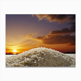 Sunset Over Rice Canvas Print