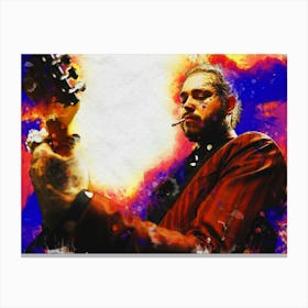 Smudge Post Malone And The Guitar Canvas Print