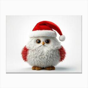 Bubo A Fluffy Winter Stylized Illustration As A Decorative Object For December Donned In A Festive Canvas Print