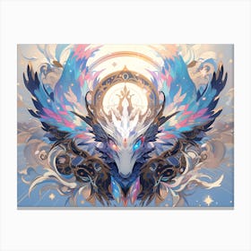 Mythical dragon fortress, aesthetic symmetry  Canvas Print