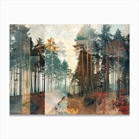 Forest Collage Vintage 7 Canvas Print