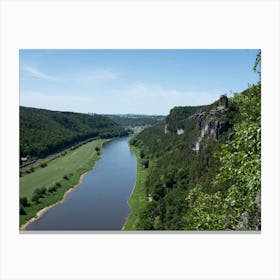 The green Elbe Valley in Saxon Switzerland Canvas Print