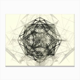 Sacred geometry series, Abstract Nexus: Ethereal Geometry in Harmonic Chaos Canvas Print