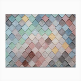 Colorful Tiled Wall Canvas Print