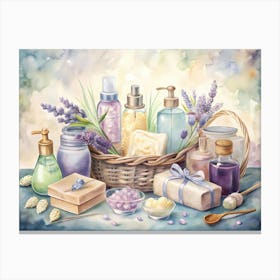 Lavender Basket Canvas Print