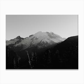 Mount Rainier Black and White Stampe su tela