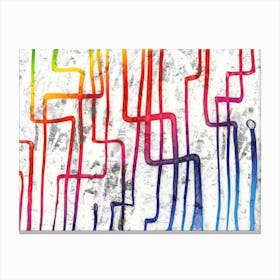 Watercolor Abstraction From Lines Canvas Print