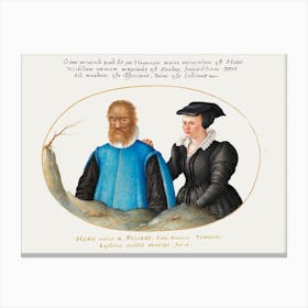 Pedro González (Petrus Gonsalvus) And His Wife, Catherine (1575–1580), Joris Hoefnagel Canvas Print