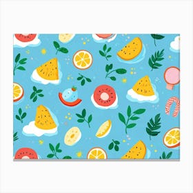 Summer Fruit Pattern Canvas Print