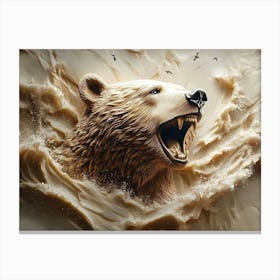 Elegant 3d Bear Stunning Striking Design Canvas Print