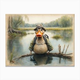 Duck In The Woods Canvas Print