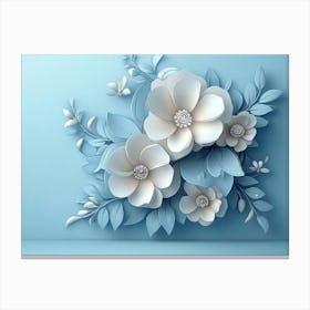 3d Flower Wall Canvas Print