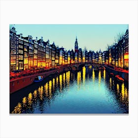 Amsterdam At Night 6 Canvas Print