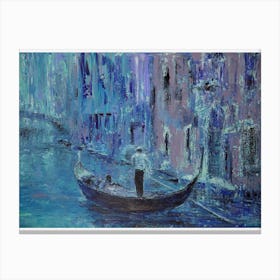 Venice, Gondola In The Canal Canvas Print