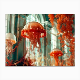 Flying Jellyfish Flower photography Canvas Print
