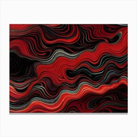 Abstract Painting, Black and Red Psychedelic Canvas Print