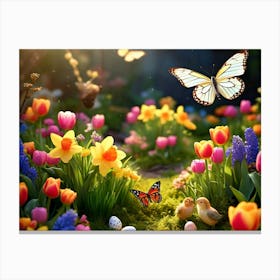 Butterfly In The Garden Canvas Print