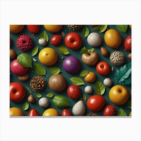 3d Fruit Seamless Pattern Canvas Print