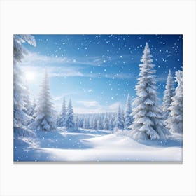 Frosty Pines Rimmed With Sparkling Ice Sway In A Sunny Winter Wonderland Snowflakes Gently Descendi (6) Canvas Print