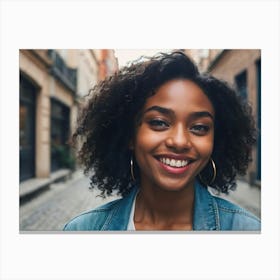 Portrait Of Young African American Woman Canvas Print