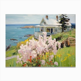 House On The Coast - expressionism Canvas Print