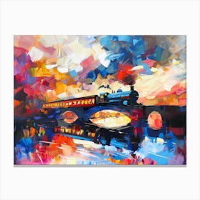 Train On The Bridge Canvas Print