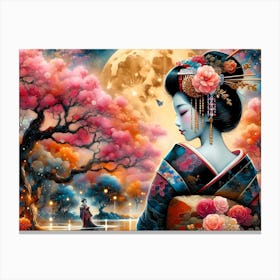 Geisha Outside Canvas Print