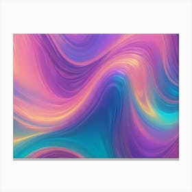 Abstract Image Of Swirling, Flowing Lines In Shades Of Pink, Blue, And Yellow, Resembling A Liquid Or A Textile Fabric Canvas Print