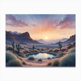 Sunset In The Desert 3 Canvas Print