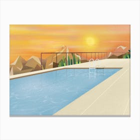 Poolside Sunsets Canvas Print