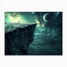 Person On A Cliff Canvas Print