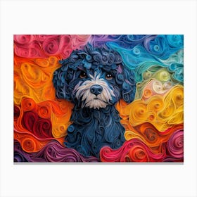 Puli Paper Quilling Dog Portrait Canvas Print