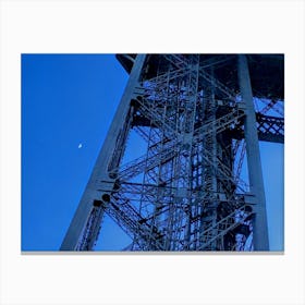 Eiffel Tower Leg and The Moon (Paris Series) Canvas Print