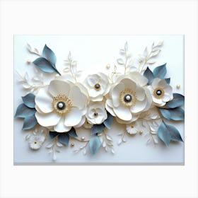 3d Paper Flowers 1 Canvas Print