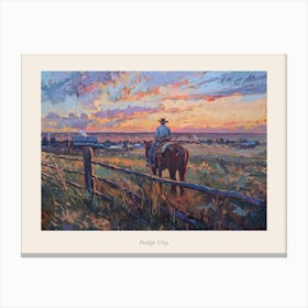 Western Sunset Landscapes Dodge City Kansas 1 Poster Canvas Print
