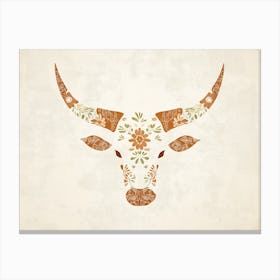 Floral Longhorn Leinwandbild