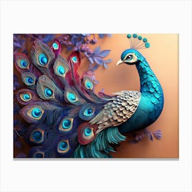 Colorful Peacock 5 Canvas Print