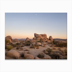 Sunset Over Desert Boulders Canvas Print