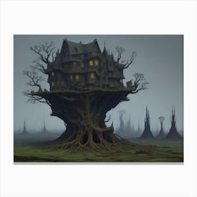 Haunted Tree House Canvas Print
