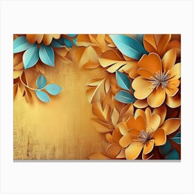 Paper Flowers Background Canvas Print