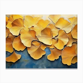 Golden Ginkgo Biloba Abstract Canvas Print