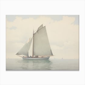 Muted Sailboat Watercolor Painting Canvas Print